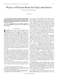 Physics of Electron Beam Ion Traps and Sources Fred Currell and Gerd Fussmann