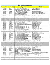 SL# State District College Name Mail ID