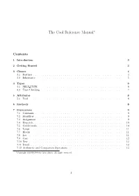 The Cool Reference Manual∗