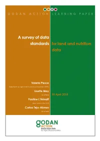 A Survey of Data Standards for Land and Nutrition Data