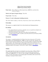 Alberta Biodiversity Monitoring Institute (ABMI) River and Lake Data Collection Program