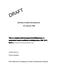 Density Paper: Outline