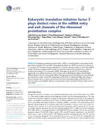 Eukaryotic Translation Initiation Factor 3 Plays Distinct Roles at The