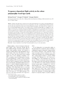 Frequency-Dependent Flight Activity in the Colour Polymorphic Wood Tiger Moth