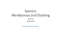 Gemini: Rendezvous and Docking INST 154 Apollo at 50