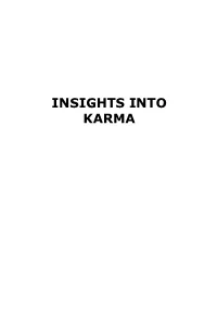 Insights Into Karma