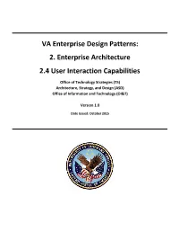 2. Enterprise Architecture 2.4 User Interaction Capabilities