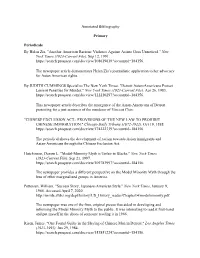 Annotated Bibliography Primary Periodicals by Helen Zia. "Another