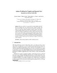 Author Profiling for English and Spanish Text