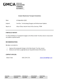 Free Bus - Forthcoming Changes and Performance Update