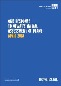 Our Response to Ofwat's Initial Assessment of Plans