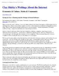 Shirky: Group As User: Flaming and the Design of Social Software 2/20/12 3:36 PM