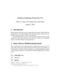 Software Release Notes for 5.0