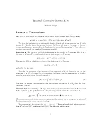 Spectral Geometry Spring 2016