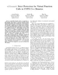 Strict Protection for Virtual Function Calls in COTS C++ Binaries