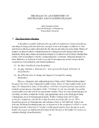 The Dialectic and Rhetoric of Disciplinary and Interdisciplinary