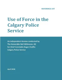 Use of Force in the Calgary Police Service