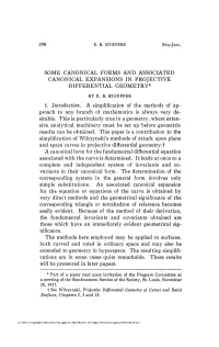 290 E. B. STOUFFER [May-June, SOME CANONICAL FORMS AND