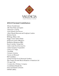 2014-15 In-Kind Contributors