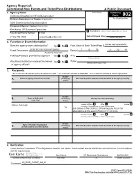 Ceremonial Role Events and Ticket/Pass Distributions a Public Document 1