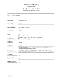 City University of Hong Kong Course Syllabus Offered by School Of