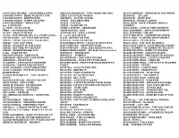 MOODY Song List 2017