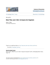 More Than Just a Diet: an Inquiry Into Veganism