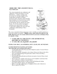 The Ancient Maya May Term 2019