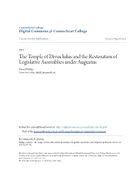 The Temple of Divus Iulus and the Restoration of Legislative