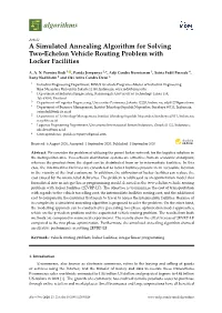 A Simulated Annealing Algorithm for Solving Two-Echelon Vehicle Routing Problem with Locker Facilities