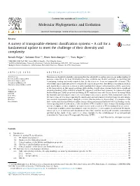 A Survey of Transposable Element Classification Systems Â