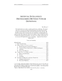 Artificial Intelligence: Distinguishing Between Types & Definitions
