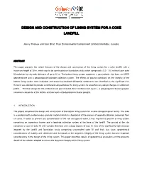 Design and Construction of Lining System for a Coke