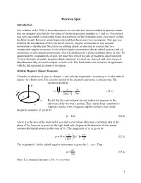 Electron Spin