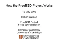 How the Freebsd Project Works