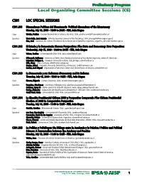 Local Organizing Committee Sessions (CS)
