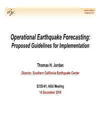 Operational Earthquake Forecasting: Proposed Guidelines for Implementation