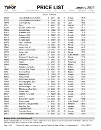 PRICE LIST January,2021 CSPC Status Product Description %Alc