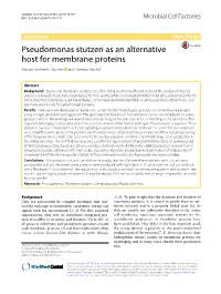 Pseudomonas Stutzeri As an Alternative Host for Membrane Proteins Manuel Sommer, Hao Xie* and Hartmut Michel*