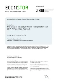 The Granger-Causality Between Transportation and GDP: a Panel Data Approach