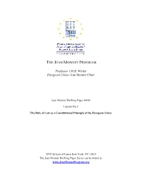 The Rule of Law As a Constitutional Principle of the European Union
