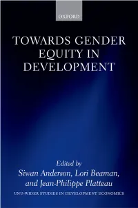 Towards Gender Equity in Development OUP CORRECTED PROOF – FINAL, 20/9/2018, Spi