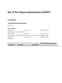 802.1X Port-Based Authentication HOWTO