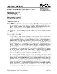 Legislative Analysis