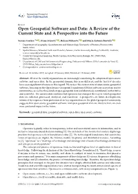 Open Geospatial Software and Data: a Review of the Current State and a Perspective Into the Future