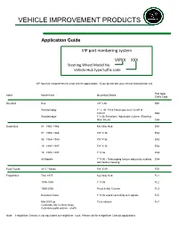 Truck and Bus Steering Wheel and Hub Application Chart
