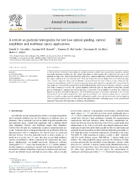 A Review on Pedestal Waveguides for Low Loss Optical Guiding, Optical Ampliﬁers and Nonlinear Optics Applications T ⁎ Daniel O