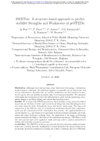 A Structure-Based Approach to Predict Stability Strengths and Weaknesses of Proteins