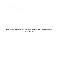 Curriculum Guidelines for General Microbiology