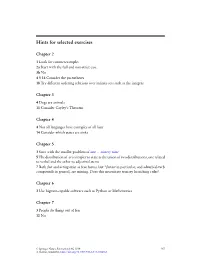 Hints for Selected Exercises